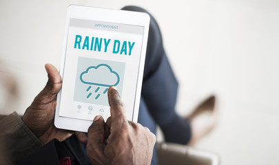 Canvas Print - Rainy Day Forecast Weather Rainy Cloud Concept