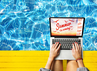 Wall Mural - summer break fun party banner concept