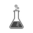 Chemical test tube pictogram icon. Laboratory glassware or beaker equipment isolated on white background. Experiment flasks. Trendy modern vector symbol. Simple flat illustration