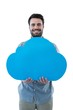 © WavebreakMediaMicro - Smiling man holding a cloud cut out