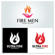 fire men logo design template ,Ultra fire logo design template ,Vector illustration