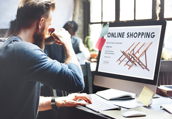 Poster - Shopping Online Shopaholics E-Commerce E-Shopping Concept