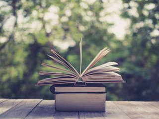 book in nature background