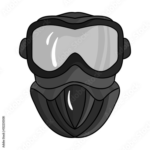 Paintball mask icon in outline style isolated on white background. Paintball symbol stock vector