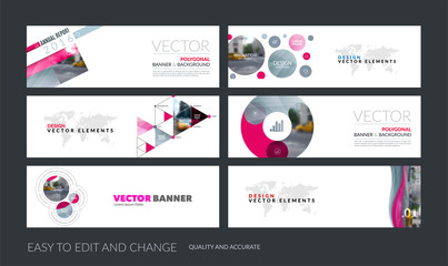 Wall Mural - Vector set of modern horizontal website banners with colourful s