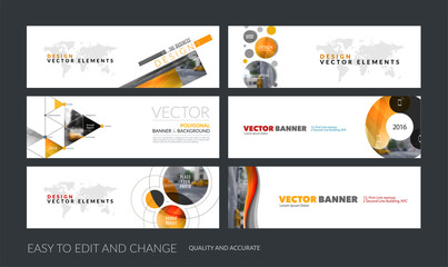 Wall Mural - Vector set of modern horizontal website banners with colourful s