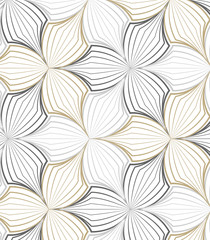 Wall Mural - flower pattern vector, repeating linear petal of flower, monochrome stylish
