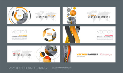 Wall Mural - Vector set of modern horizontal website banners with colourful s