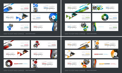 Wall Mural - Vector set of modern horizontal website banners with colourful s