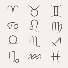 Wall Mural - set of vector zodiac signs