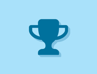 Vector flat trophy icon with long shadow