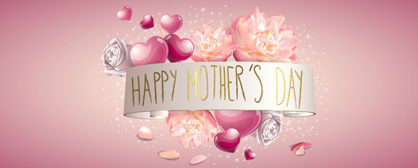 Happy mothers day banner