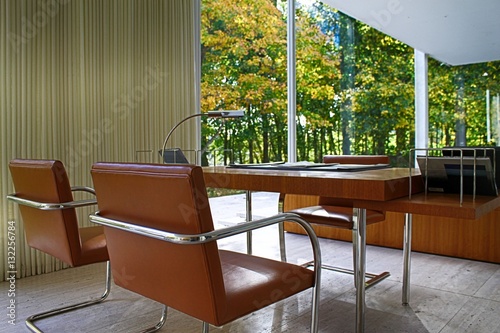 Farnsworth House Interior Buy This Stock Photo And Explore