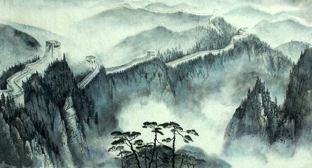 Fototapeta landscape with the great Chinese wall