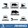 rhino and lion strong logo