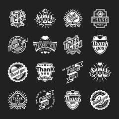 Sticker - Thank you text lettering vector logo badge