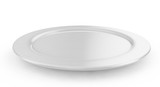 Fototapeta  - Empty white plate on served, 3D render, isolated