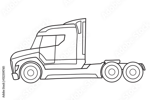 pic Semi Truck Vector Side future semi truck with sleeper towing