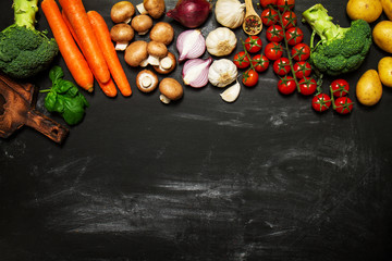 Wall Mural - Healthy food background. Healthy food concept with fresh vegetab