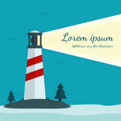 Lighthouse vector illustration in flat design