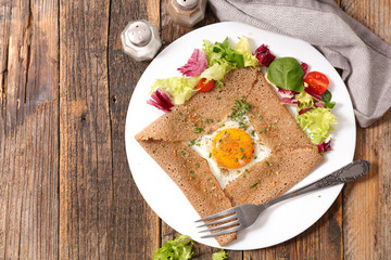Wall Mural - buckwheat crepe with egg and cheese