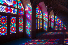 Stained Glass Windows Of Prayer Hall, Nasir-al Molk Mosque, Shiraz, Iran