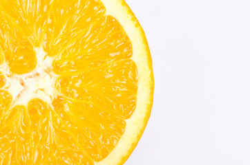 Close-up orange isolate on white background.Fresh orange fruit background.slice of orange fruit isolated clipping path