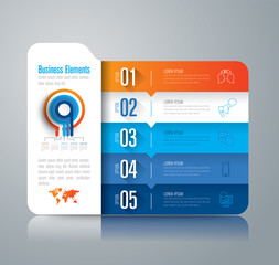 Aufkleber - Folder infographic design vector and business icons with 5 options.