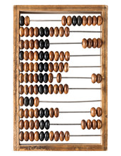 Old Wooden Abacus Isolated On A White Background