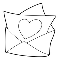 Poster - Love letter icon, outline style