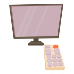 Poster - TV with remote icon, cartoon style