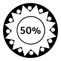 Poster - Fifty percent download icon, simple style