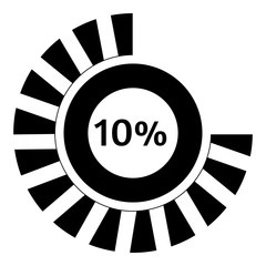 Poster - Ten percent download icon, simple style