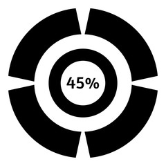 Poster - Forty five percent download icon, simple style