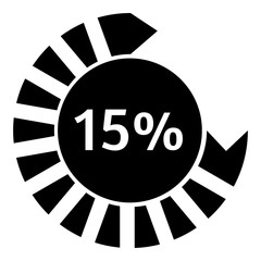 Poster - Fifteen percent download circle icon, simple style