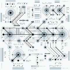 Fototapete - Vector industrial and engineering background, future technical p