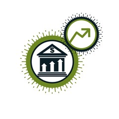 banking and finance conceptual logo, unique vector symbol. banki