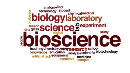 Poster - Bioscience animated word cloud.