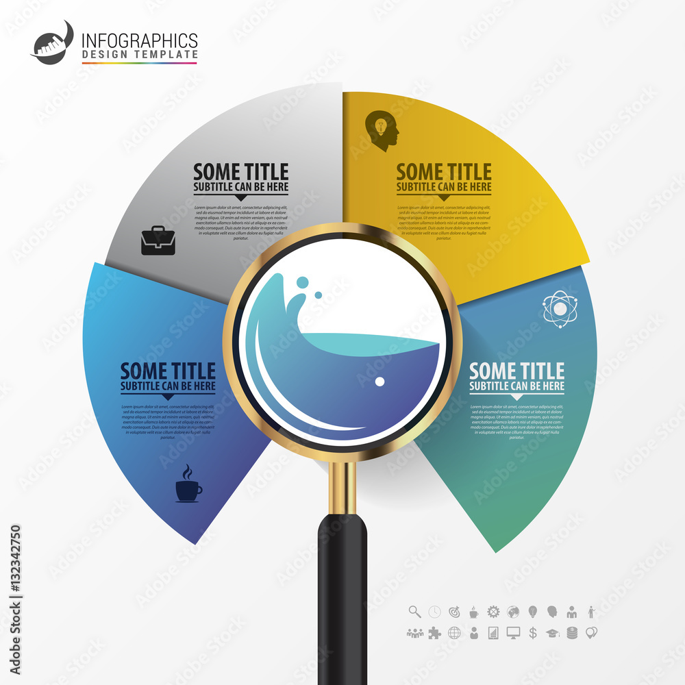 Infographic with a magnifying glass. Vector Stock Vector | Adobe Stock