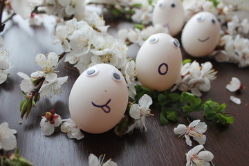  Easter, happy eggs. Beautiful background