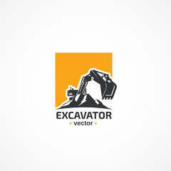 Wall Mural - Excavator logo.