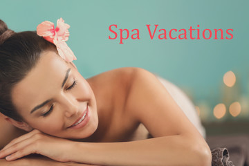 Poster - Spa vacations concept. Young woman relaxing after massage