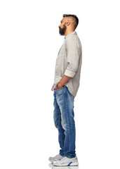 Wall Mural - indian man over white