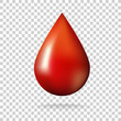 drop of blood on transparent background. vector