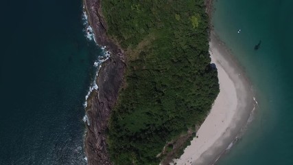 Poster - Top View of a Paradise Island in Sao Sebastiao, Brazil