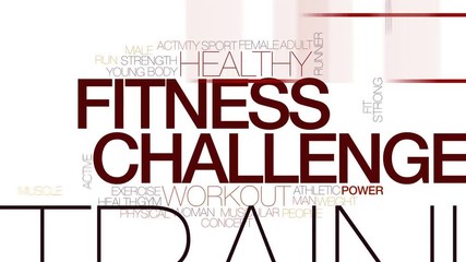 Poster - Fitness challenge animated word cloud, text design animation. Kinetic typography.