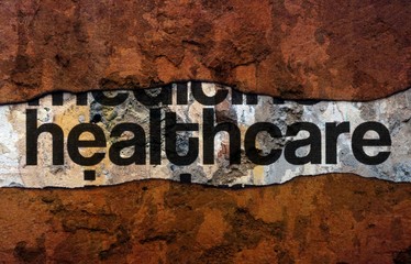 Canvas Print - Healthcare text on wall