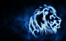 Fractal Lion Head Background