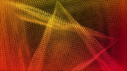 Poster - Spatial abstract motion background, drifting through geometric object.