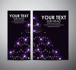 Wall Mural - abstract purple digital geometric flare frame. brochure business design template or roll up.